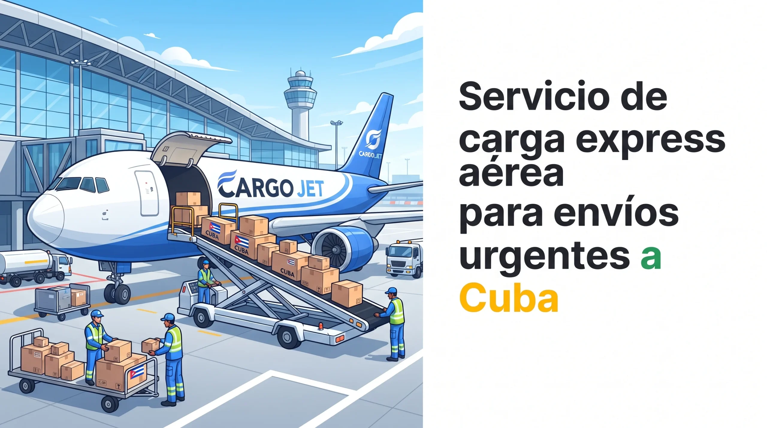 Servicio de carga express aérea para envíos urgentes a Cuba