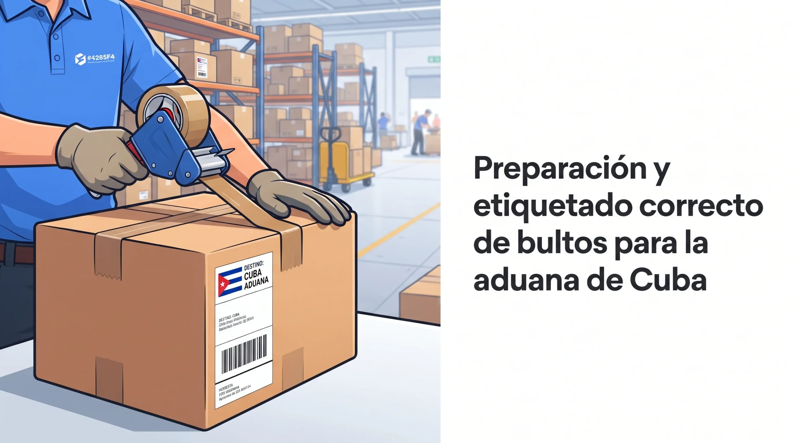 Preparación y etiquetado correcto de bultos para la aduana de Cuba